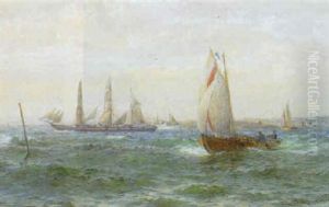 Marine. Talrige Skibe Pa Havet