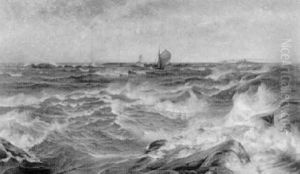 Havsmotiv Med Segelbatar Och Branningar