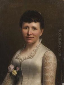 Portrait D"elegante A La Rose