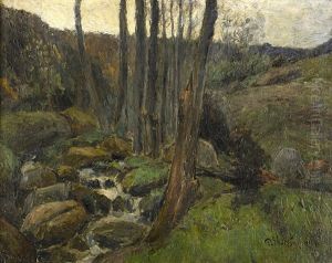 Franskt Landskap Med Trad Vid Back by Per Ekstroem