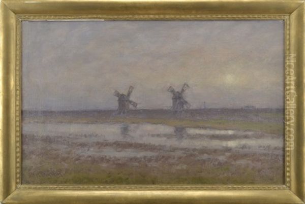 Olandskt Motiv Med Vaderkvarnar - view 1