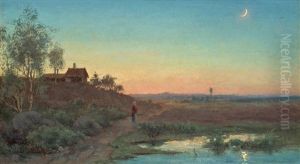 Landskap I Solnedgang by Per Ekstroem