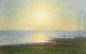 Solnedgang Over Olandskt Landskap
