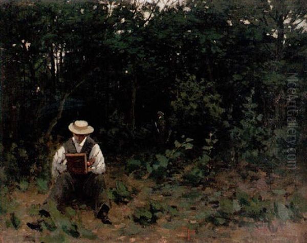 Konstnar I Skogsbryn, Figur I Bakgrunden - view 1