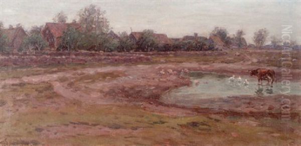 Olandskt Landskap Med Gardar - view 1