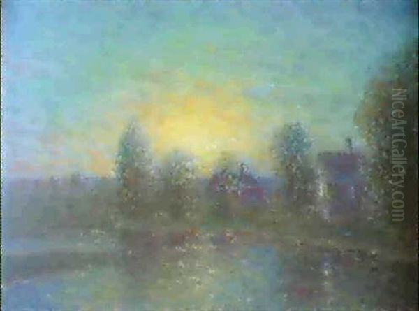 Oversvamningslandskap I Solnedgangsbelysning - view 1