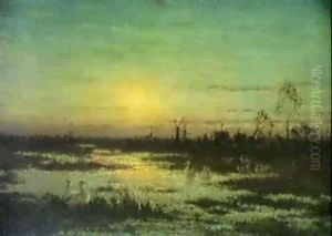 Landskap Med Vatten Och Vaderkvarnar-mansken by Per Ekstroem