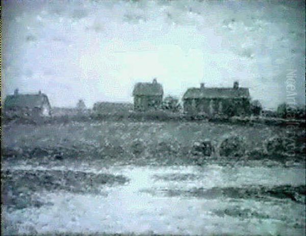 Slattlandskap Med Hus Vid Vatten-solljus - view 1