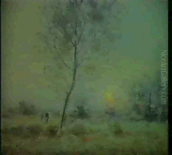 Fransk Risbarerska, Impressionistiskt Landskap - view 1