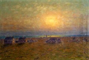 Solnedgang Over Segerstad Kyrkby by Per Ekstroem