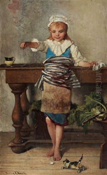 Girl With Kitten - view 1