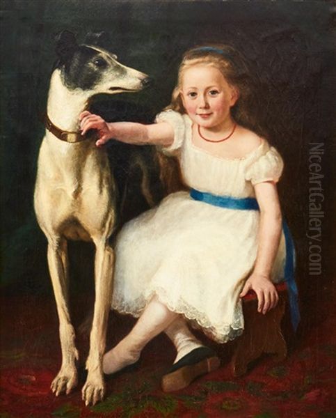 Flicka Med Hund - view 1