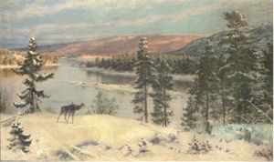 An Elk In A Winter Landscape