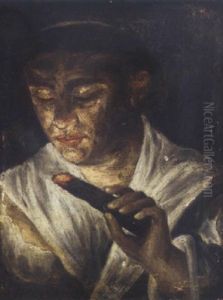 A Boy Blowing On A Burning Ember by El Greco (Domenikos Theotokopoulos)