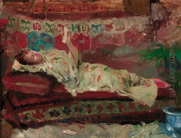 A Reclining Lady In A Kimono - view 1