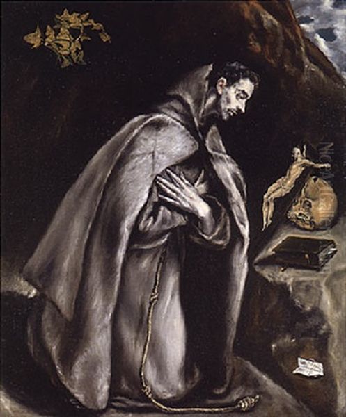 Saint Francis Kneeling In Meditation - view 1
