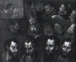 Etudes De Tetes by El Greco (Domenikos Theotokopoulos)