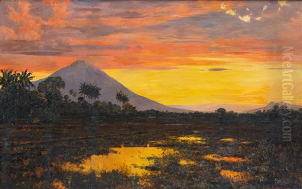 Volcano Landscape At Sunset, Java - view 1