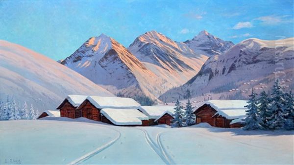 Boerderijen In De Sneeuw Bij De Jungfrau In Zwitserland - view 1