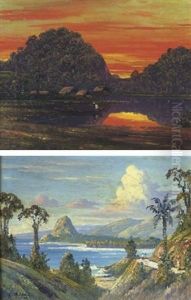 Fisherman At Sunset (+ A Coastal View; 2 Works)