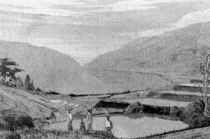 Figures In A Landscape, A Lake In The Background