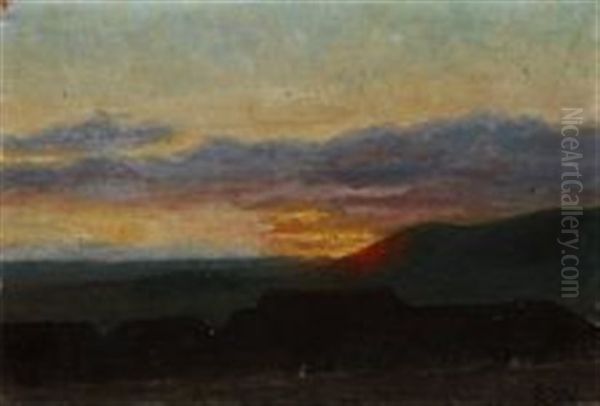 Sunset Behind The Mountains - view 1