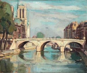 View From Paris With The Seine And Notre Dame by Lili Elbe