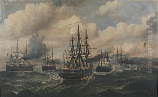 The British Fleet Steaming Up The Dardenelles - view 1
