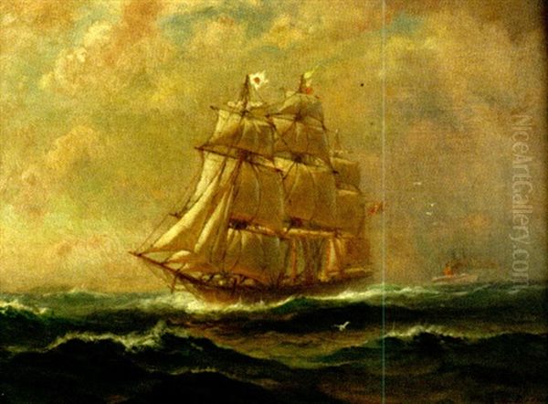 Clipper Ship On The Open Sea - view 1