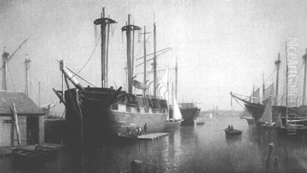 The Home Port - Portrait Of The "niger" At New Bedford Harbor - view 1