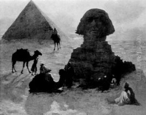 Arab Encampment At Sunset by Lemuel D. Eldred