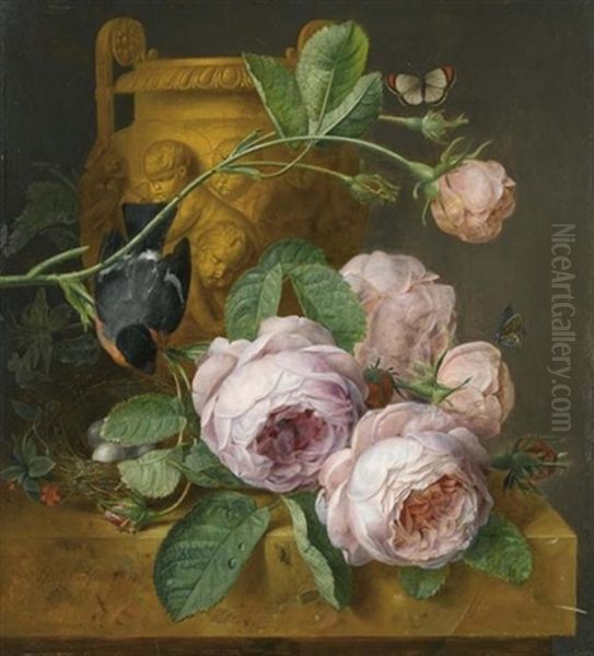 Blumenstilleben Mit Vogelnest - view 1