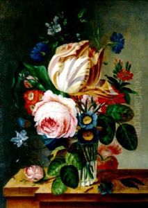 Bouquet De Fleurs Sur Un Entablement by Jean-Francois Eliaerts
