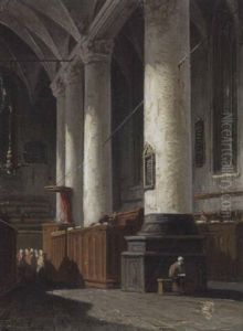 Inneres Einer Hollandischen Kirche by Issac Cornelis Elink Sterk