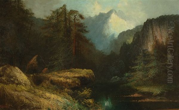 Mountain Landscape With River And Forest In The Foreground - view 1