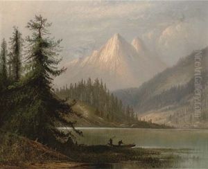 Figures By A Lake In A Mountainous Landscape Figures By A Lake In A Mountainous Landscape
