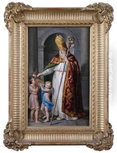 Heiliger Nikolaus Mit Zwei Englein
