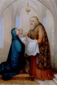 Maria Mit Kind Und Der Heilige Simeon by Maria Ellenrieder