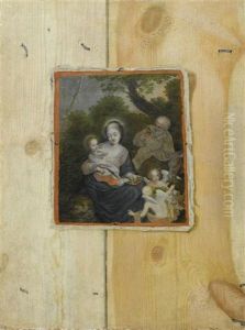 Trompe-l'oeil Mit Rast Auf Der Flucht Nach Agypten by Ottmar Elliger the Elder