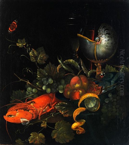 Stilleben Mit Fruchten, Hummer Und Nautilus - view 1