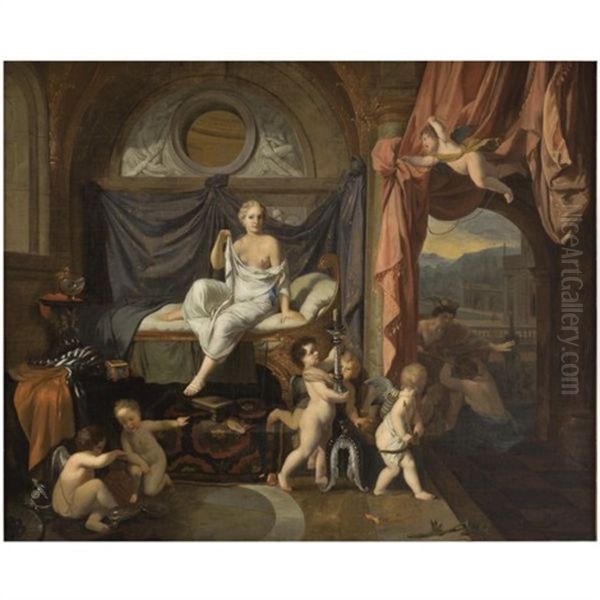 Mercury Tries To Gain Admission To Herse's Chamber By Bribing Her Sister Aglauros - view 1