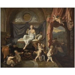 Mercury Tries To Gain Admission To Herse's Chamber By Bribing Her Sister Aglauros by Ottmar Elliger the Elder
