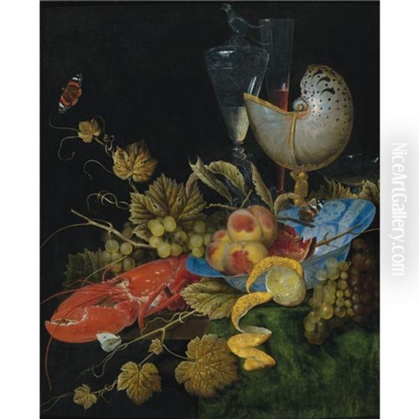 Still Life With Lobster, Fruit And A Nautilus Shell - view 1