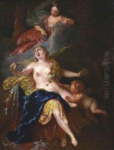 Die Trauernde Niobe. Die Den Tod Ihrer Kinder Beweinende Thebanische Konigin Wird Von Der Gottin Diana In Einen Stein Verwandelt by Ottmar Elliger the Younger