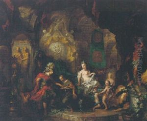 Apelles Before Alexander The Great by Ottmar Elliger the Younger