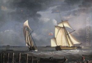 Vessels Approaching Portsmouth by Thomas (Captain) Elliott