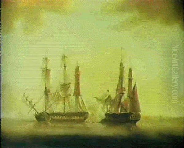 The Engagement Of H.m.s.crescent Reunion Off The Coast Of Guernsey - view 1