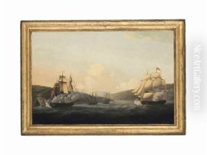 The Capture Of The 32-gun French Frigate Amiable And The Corvette Ceres After Their Encounter With Sir Samuel Hood In The Barfleur, With The Valiant And The Magnificent, In The Mona Passage, 19 April 1782