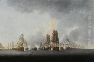 Lord Rodney's Flagship "formidable" Breaking Through The French Line At The Battle Of The Saintes, 12th April 1782 by William Elliott