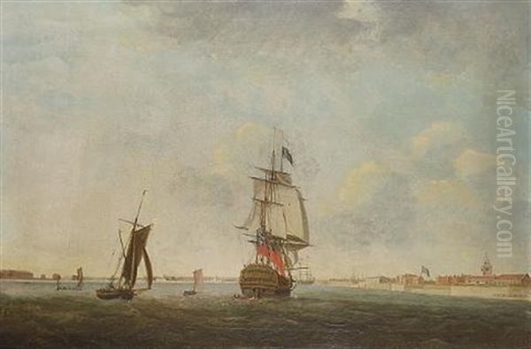 A Man-o'war Heading Into Portsmouth Harbour - view 1